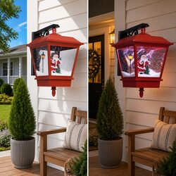 Holiday LED Wall Lamp Featuring Santa and Snow Falling Effect 40x27x45cm