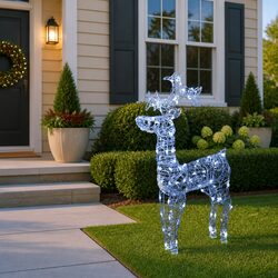 Standing Reindeer Christmas Decoration 90 Cold White LEDs Acrylic Outdoor Indoor