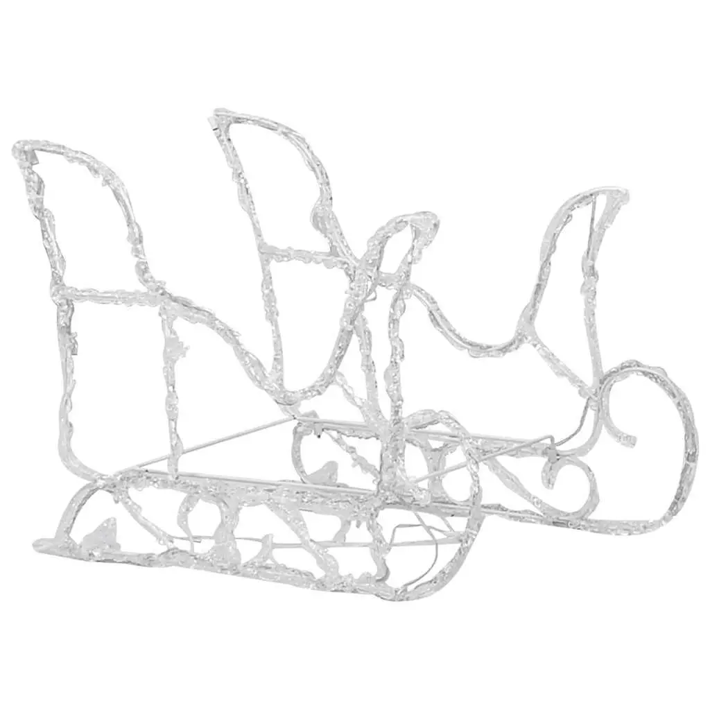 Christmas Reindeer Sleigh Decoration 280cm Pre-lit Cold White LED Lights Outdoor Garden