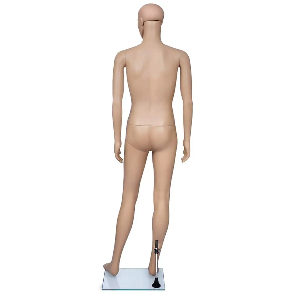 Full-Body Male Mannequin Beige Articulated Head Arms Legs 360 Degree Rotation