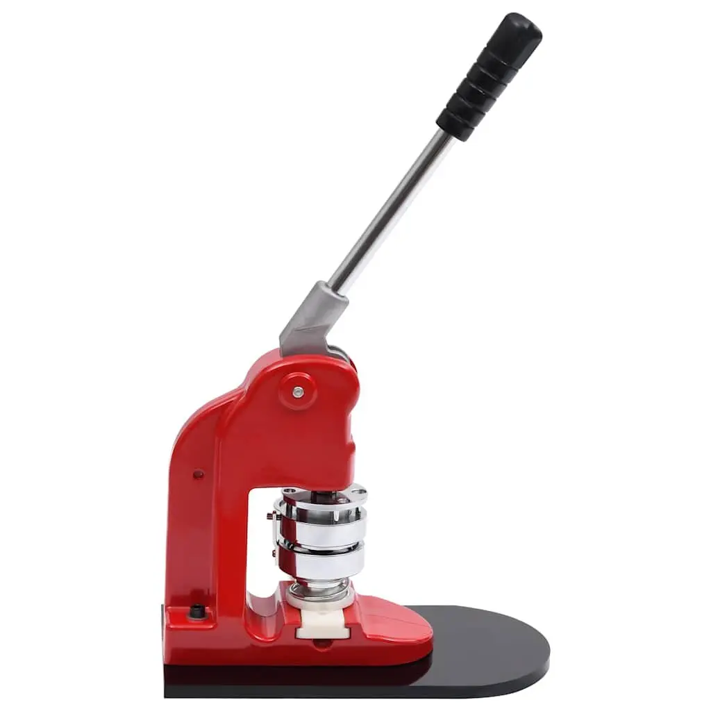 Button Badge Maker Machine 37mm with Circle Cutter for DIY Crafting and Custom Badge Creation Red