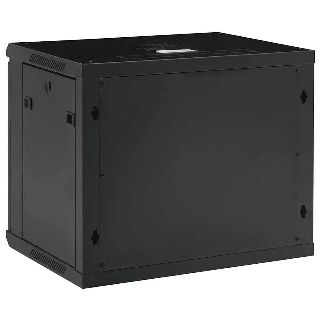 9U Wall Mounted Network Cabinet 19 Inch Data Server Rack Enclosure 600x450x510mm Solid Structure Removable Side Panels Lockable Front Door