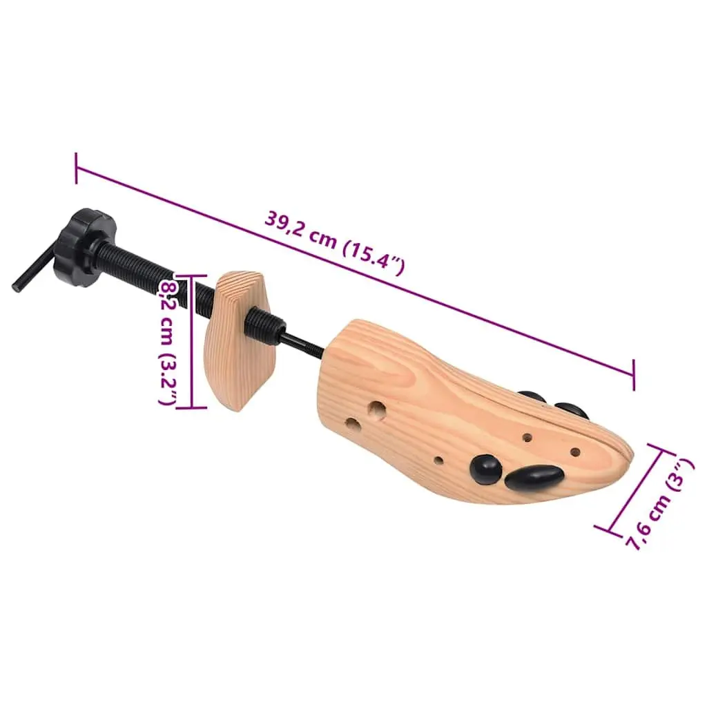 Wooden Shoe Trees Size 36-40 Moisture Absorbing Adjustable Length and Width