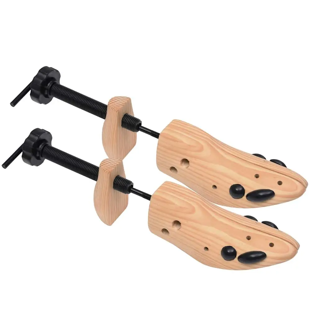 Shoe Trees Size 41-46 Wooden Stretchers Moisture Absorbing Adjustable with Bunion Plugs