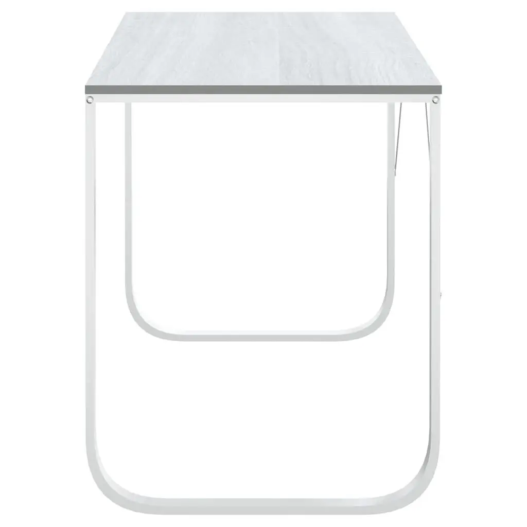 Computer Desk 110x60x73cm White Engineered Wood Metal Frame
