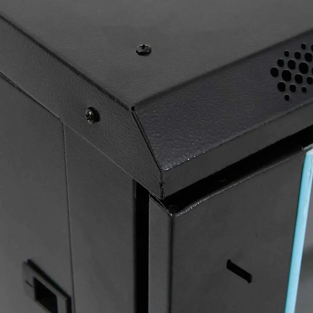 15U Network Cabinet 19 Inch Rack Mount Server Storage Enclosure Swivel Feet Black