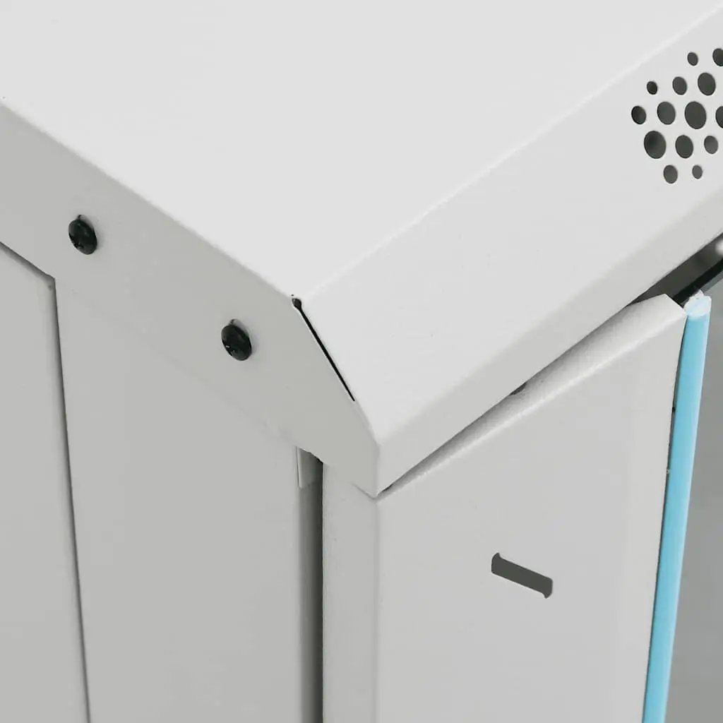 15U Network Cabinet 19 Inch Rack Mount Grey Lockable Door Removable Side Panels Swivel Feet