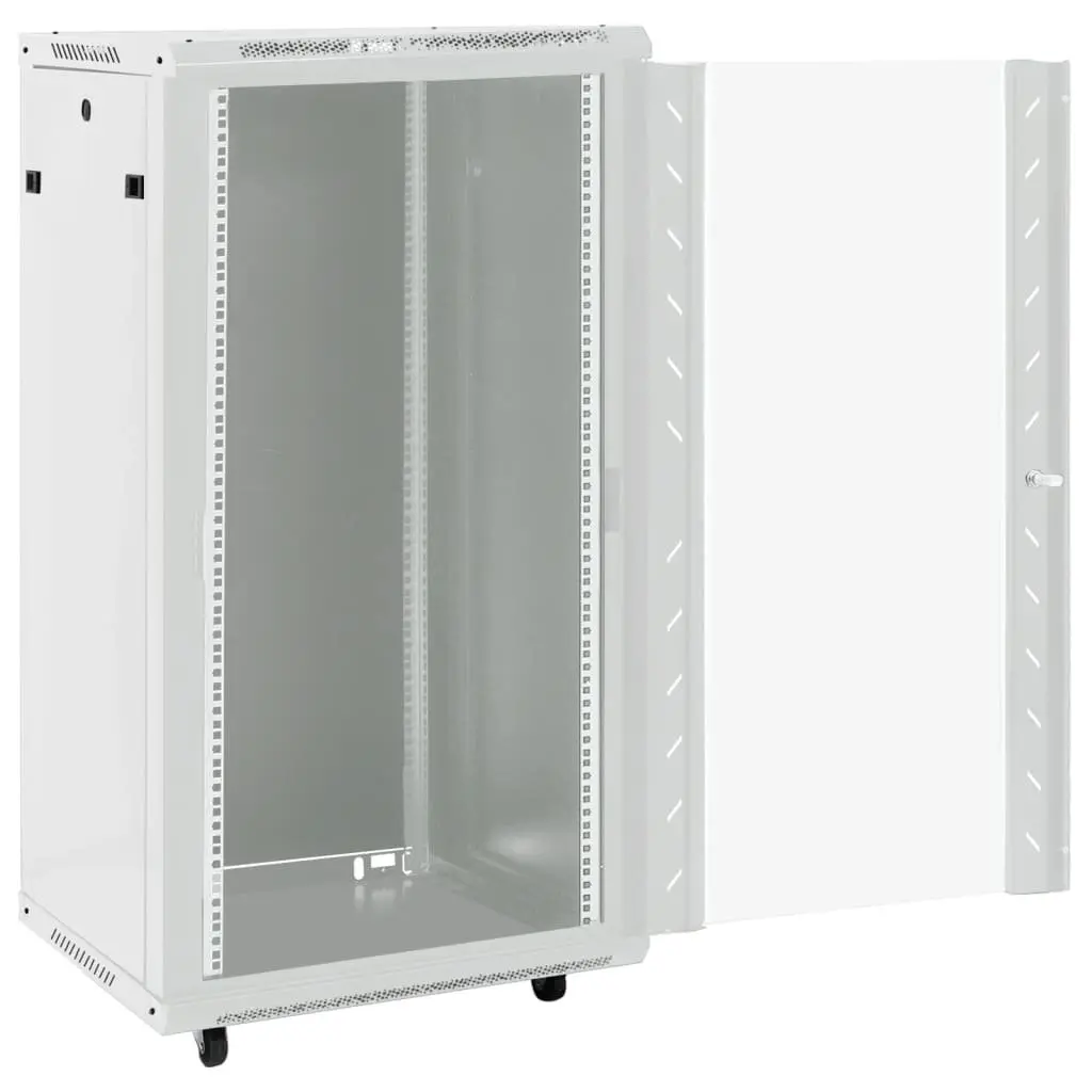 22U Network Cabinet 19" Grey Lockable Data Storage Rack with Swivel Feet