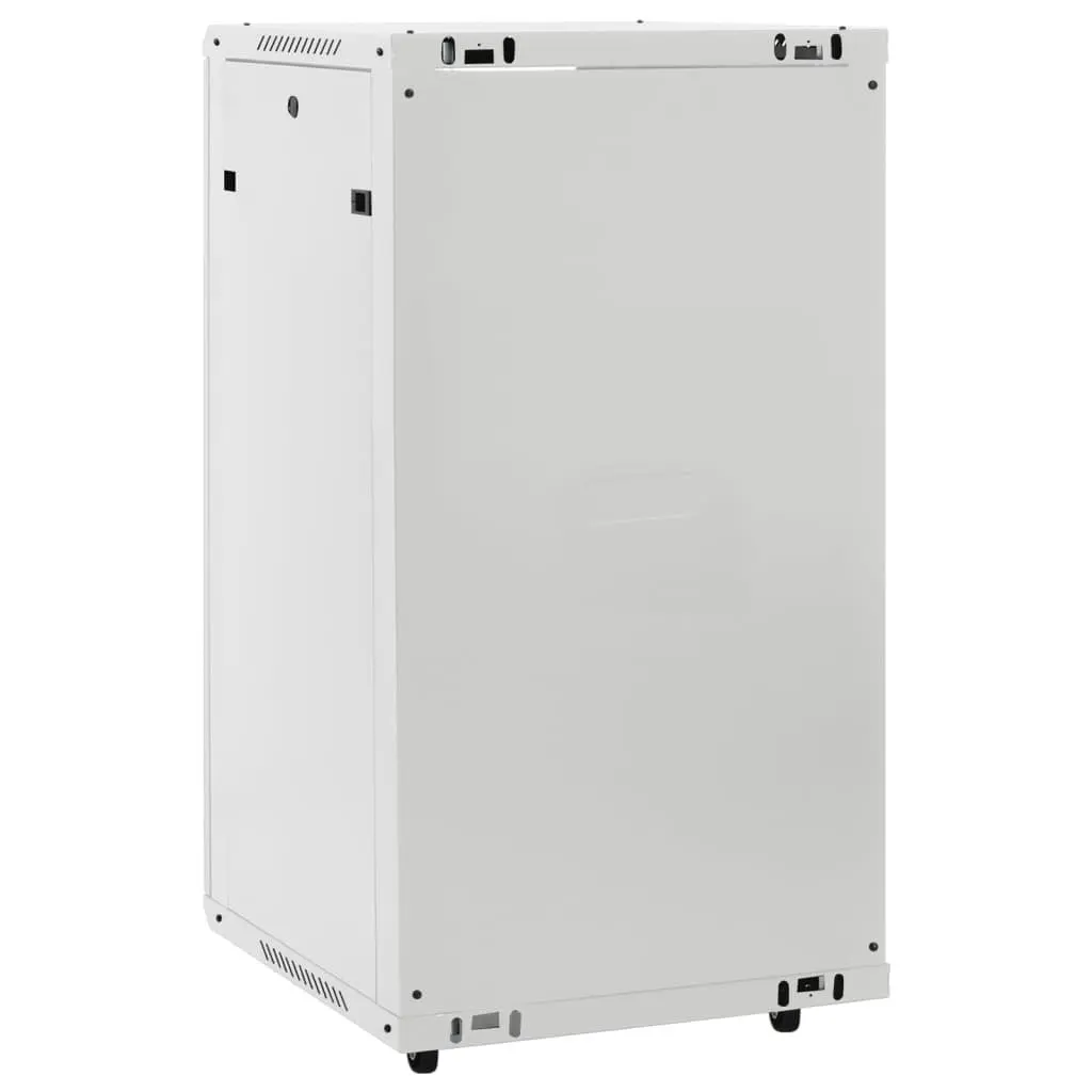 22U Network Cabinet 19" Grey Lockable Data Storage Rack with Swivel Feet