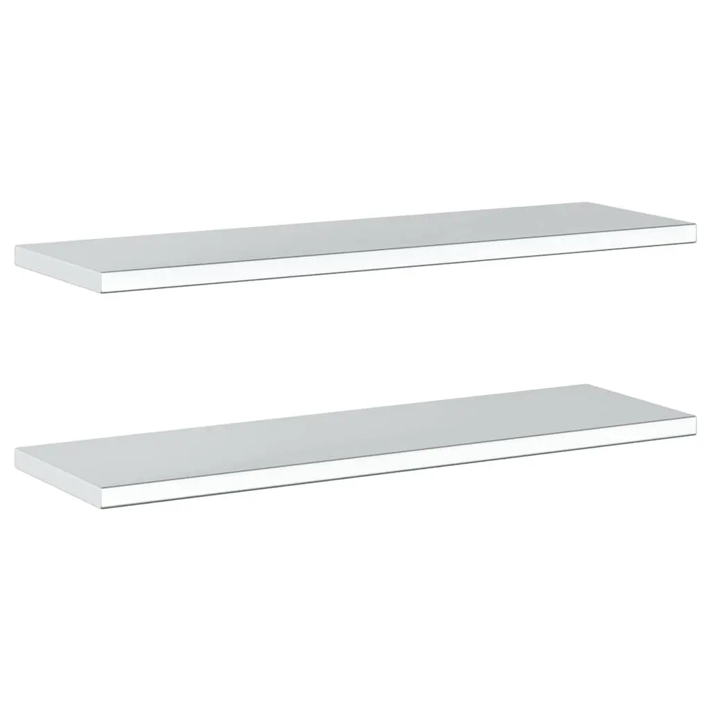 Wall Shelves 100x30 cm Silver Floating Storage Shelving 2 Piece