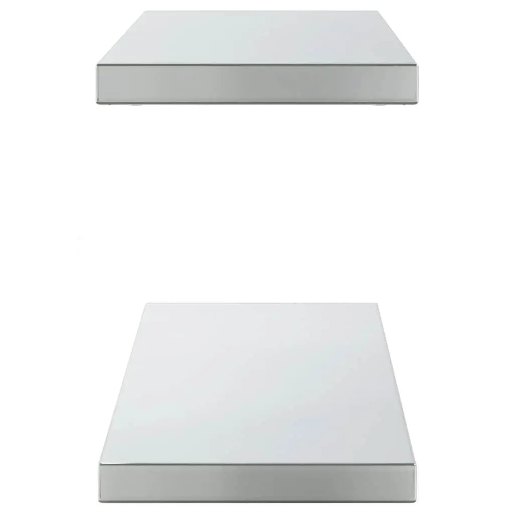 Wall Shelves 100x23.5 cm Stainless Steel Floating Storage Display 2 Piece