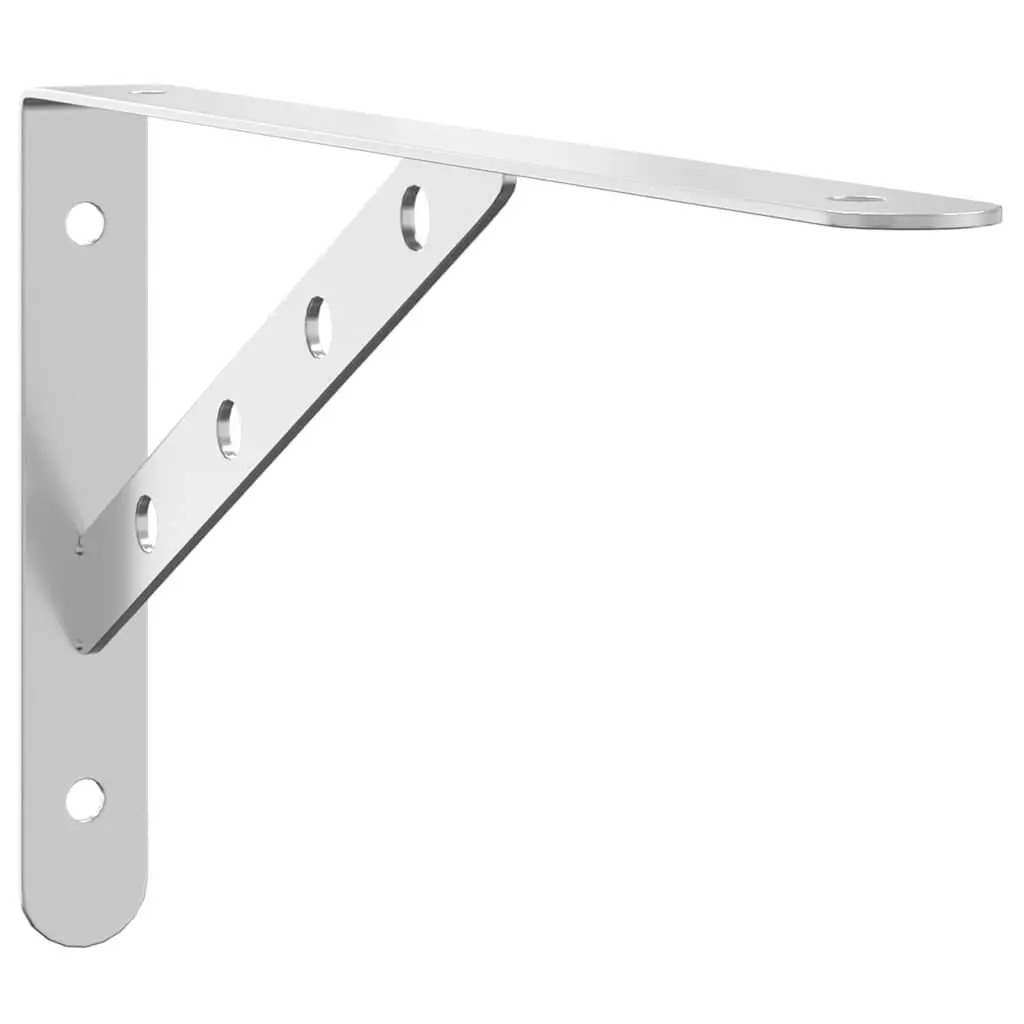 Shelf Brackets 4 Pieces Wall Mount Stainless Steel Silver DIY Storage Support