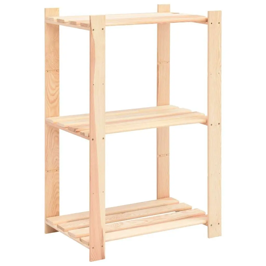 3-Tier Wooden Storage Rack Brown Shelving Unit Bookcase Standing Shelf