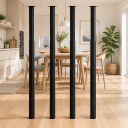 Telescopic Table Legs 4 pcs Black Adjustable 710–1100 mm Replacement Bar Desk