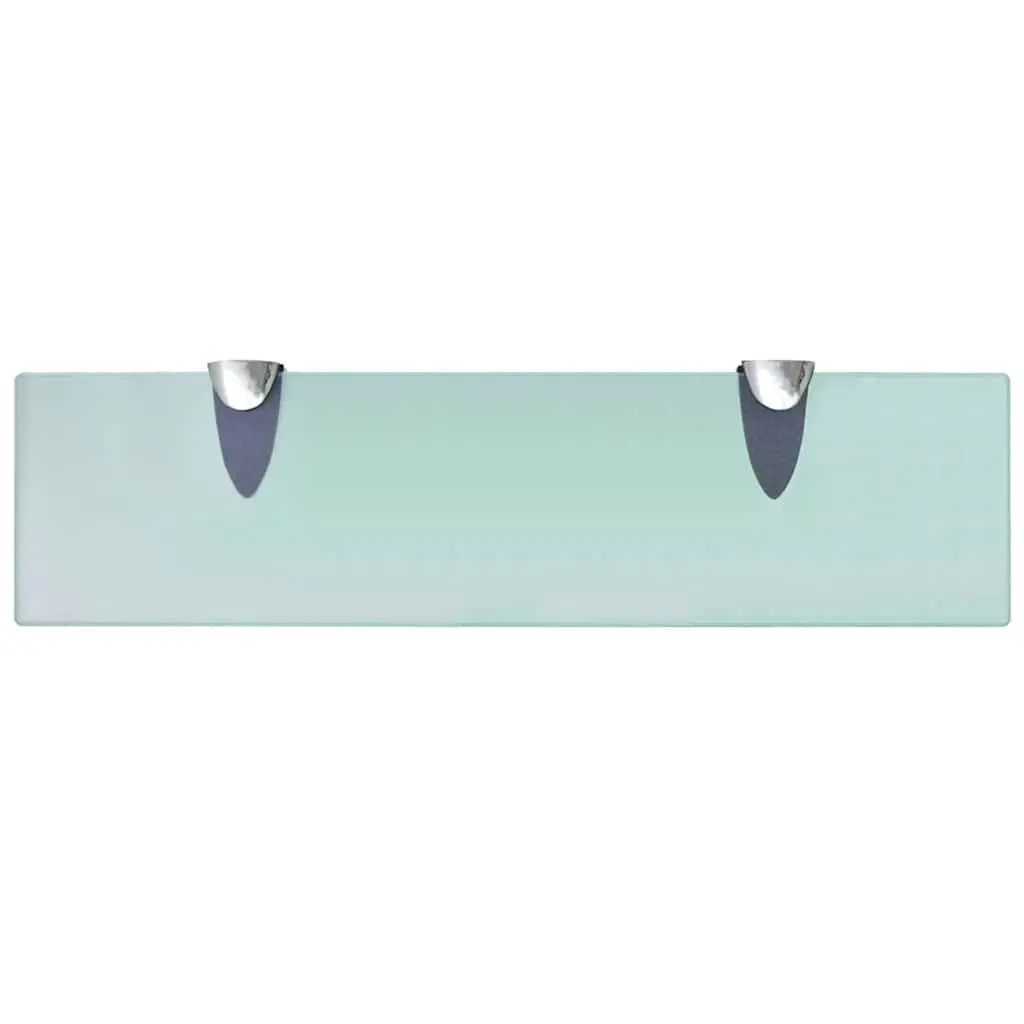Glass Floating Wall Shelves 2 pcs 40x10 cm Bathroom Bedroom Living Room Display