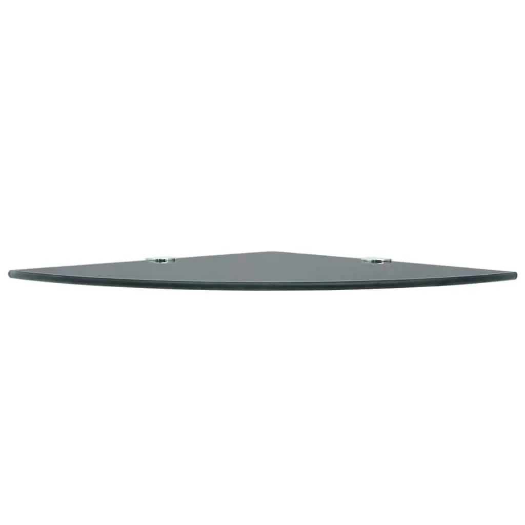 Corner Shelves 25x25 cm Glass Floating Shelf with Chrome Supports 2 pcs Black