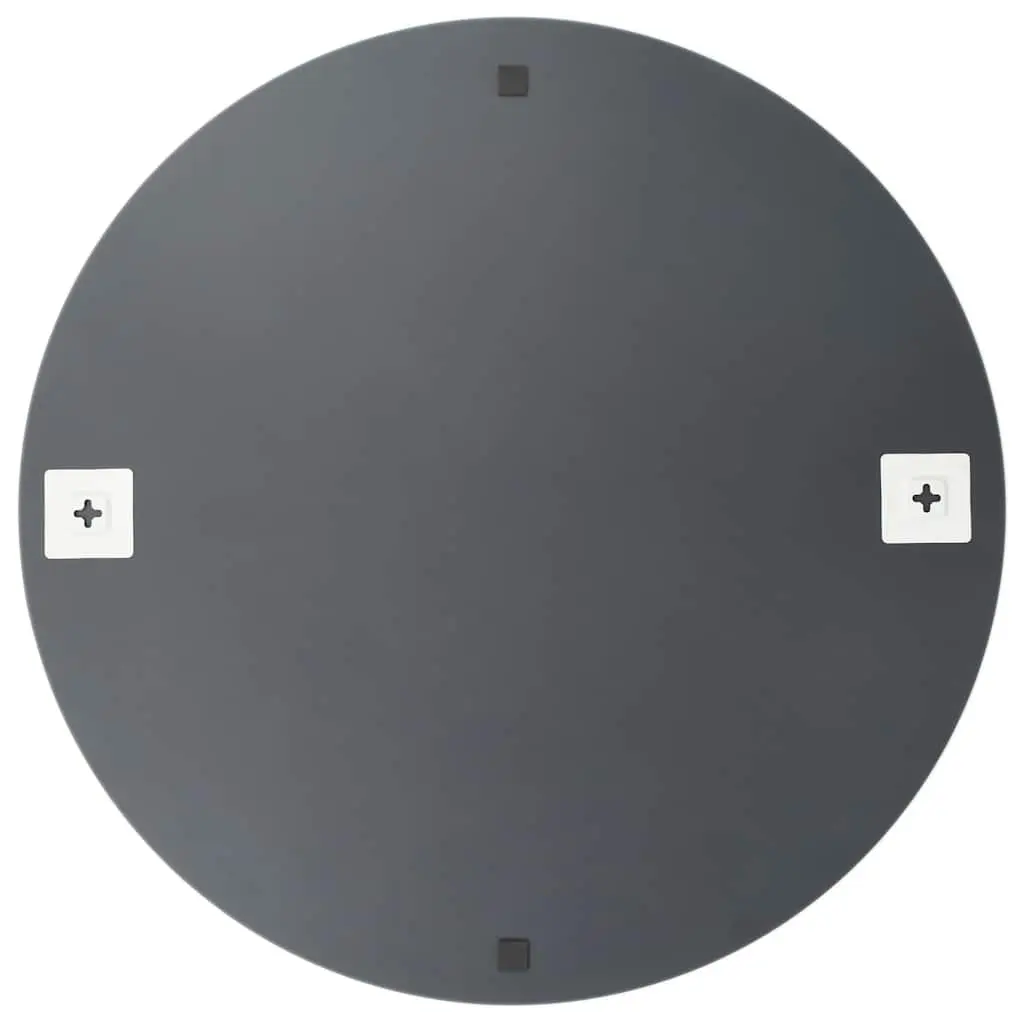 Round Wall Mirror 50 cm Silver Reflective Glass for Bedroom Living Room Home Decor