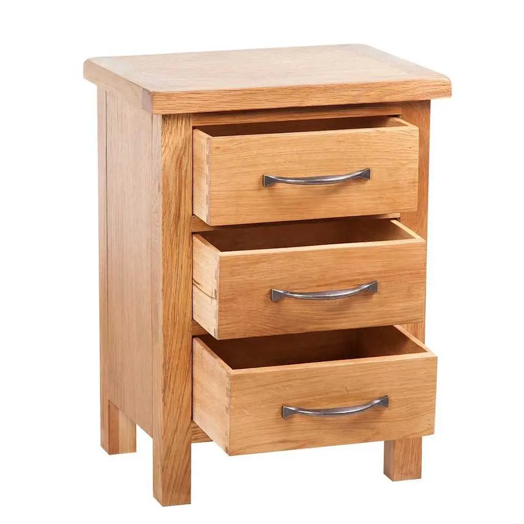 Bedside Tables 40x30x54 cm Solid Oak Wood Nightstands with Three Drawers