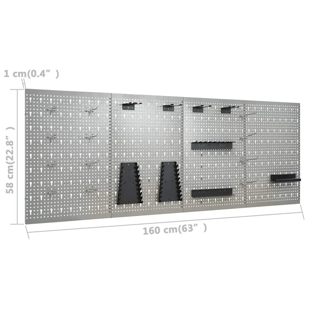 Workbench Four Wall Panels Tool Storage Workshop Garage Heavy Duty 500kg Black