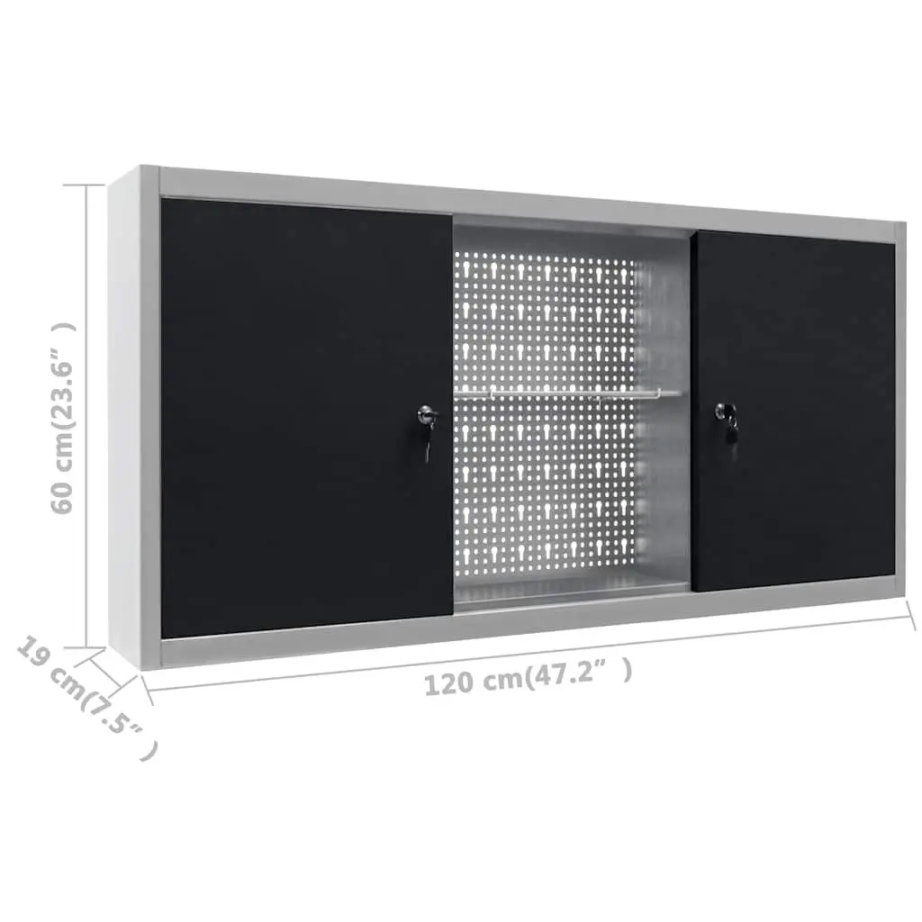 Workbench Storage System 500kg Capacity with 3 Wall Panels and 1 Cabinet for Workshop and Garage Organization