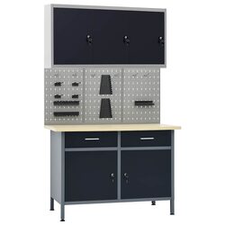 Black Workbench with Wall Panels - Elevate Your Garage