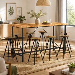 Enhance Your Space with This 9 Piece Bar Set in Brown