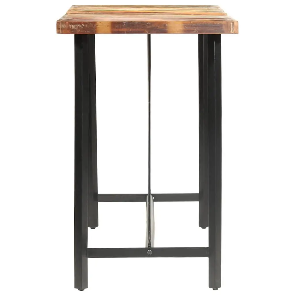 Bar Set 9 Piece Solid Reclaimed Wood Table and Stools Industrial Style Dining Furniture