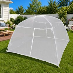 Camping Tent 200x180x150 cm Fiberglass Poles Mosquito Net White Portable Setup