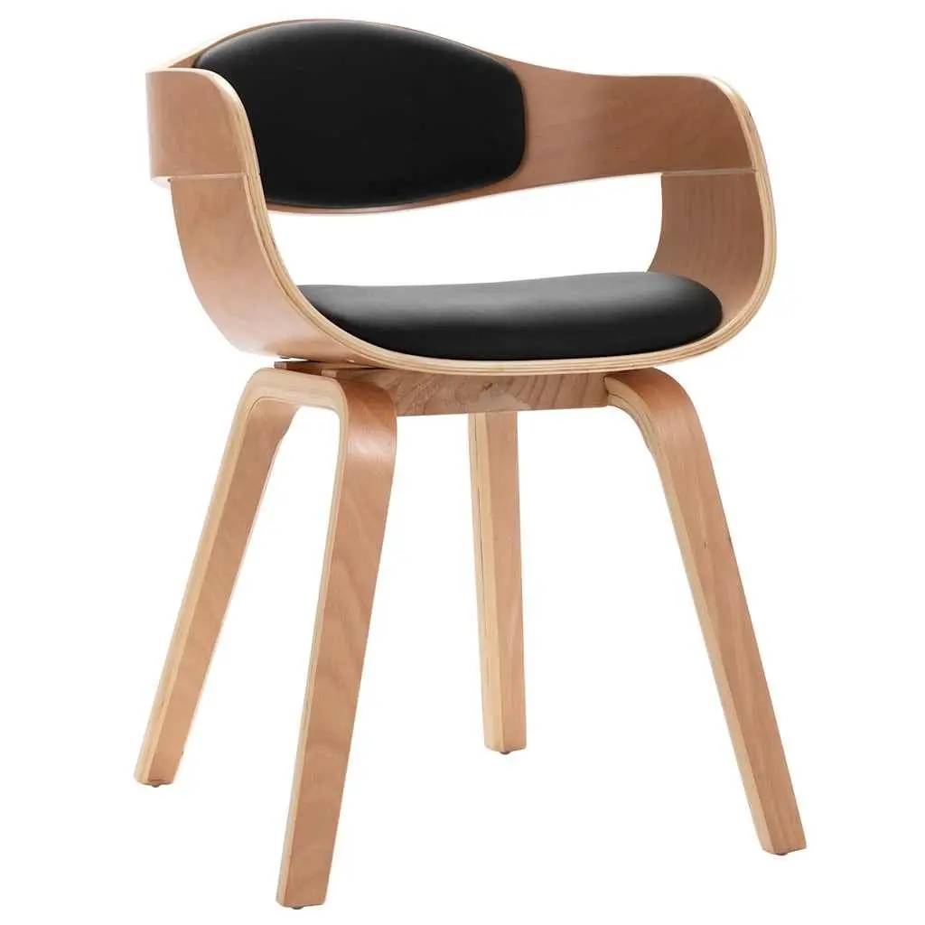 Dining Chairs Set 4 pcs Bent Wood Frame Faux Leather Padded Kitchen Seating