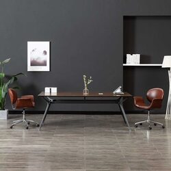 Elevate Your Workspace with This Brown Faux Leather Chair