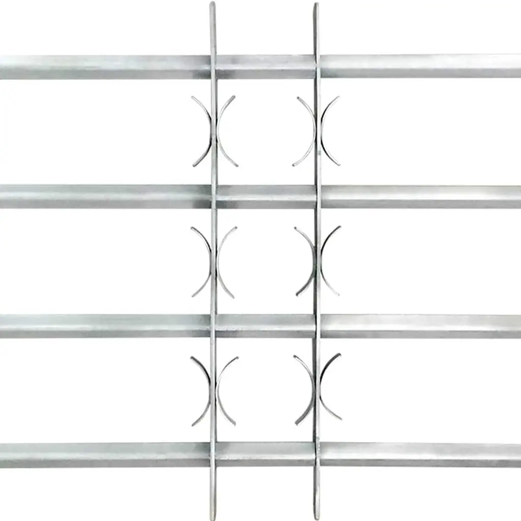 Security Grilles for Windows 2 pcs Adjustable Width 1000-1500 mm Silver