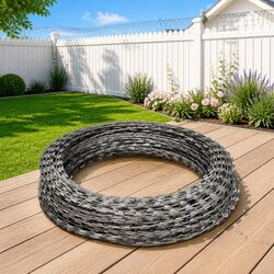 Razor Wire Helical Coil Rolls 2 Pieces Galvanised Steel Garden Fence Security