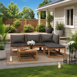 Transform Your Outdoors with Grey Acacia Lounge Set