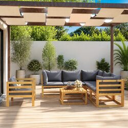 Transform Your Outdoor Space with 7-Piece Garden Lounge Set