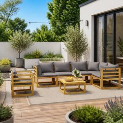 7-Piece Outdoor Furniture Set for Stylish Patios - Grey