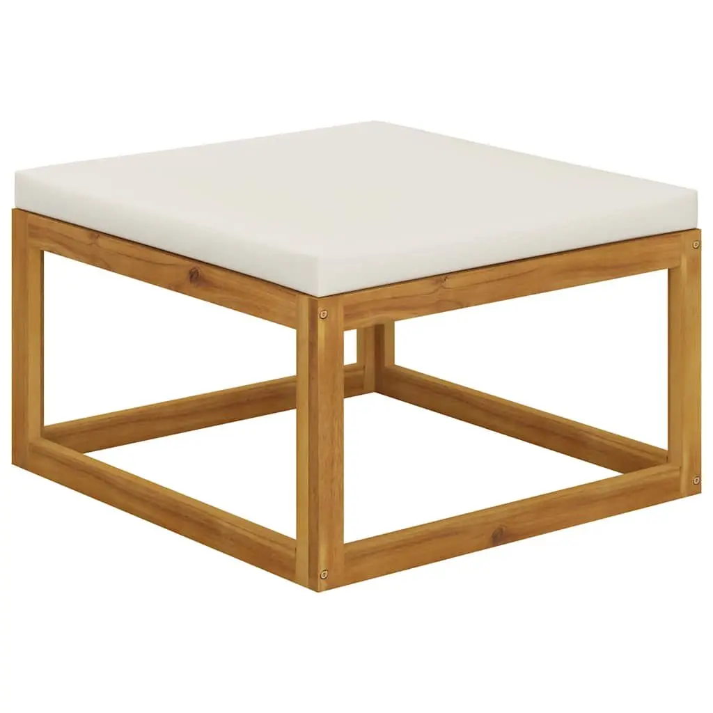 Garden Lounge Set 6 Piece Modular Outdoor Furniture Sofa with Slatted Coffee Table and Removable Cushions