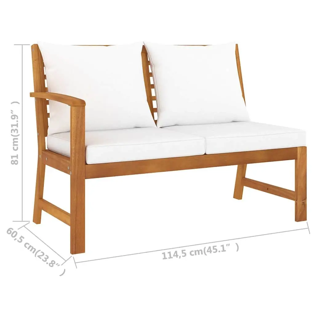 Garden Lounge Set 6 Piece Modular Patio Furniture Cream Sofa Coffee Table