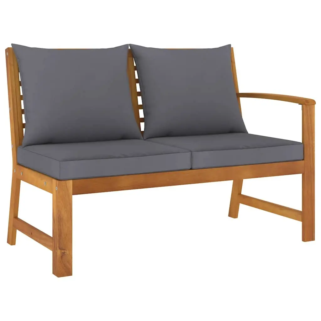 4 Piece Garden Lounge Set with Cushions Solid Acacia Wood Frame Coffee Table Outdoor Patio Furniture