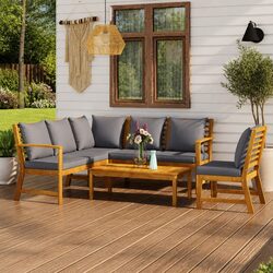5 Piece Garden Lounge Set Outdoor Sofa Coffee Table with Cushions
