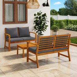Outdoor Furniture Lounge Set - 3 Pieces in Grey