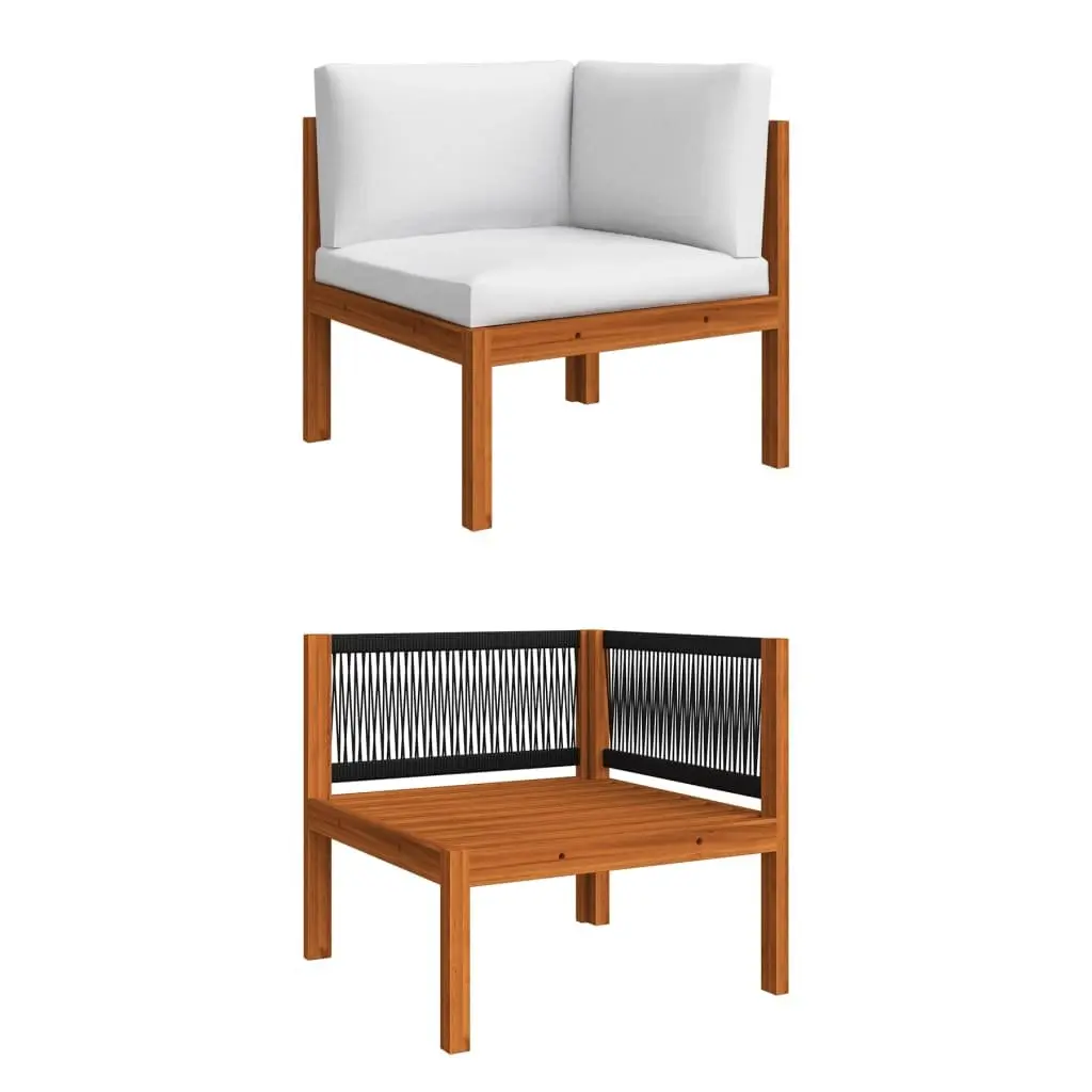 Garden Lounge Set 5 Piece Outdoor Furniture Rope Backrest Weather Resistant Durable Construction