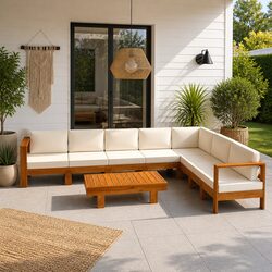 Enhance Your Outdoor Space with 9-Piece Lounge Set