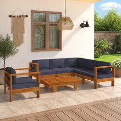 Upgrade Your Outdoor Space with 7 Piece Acacia Lounge Set