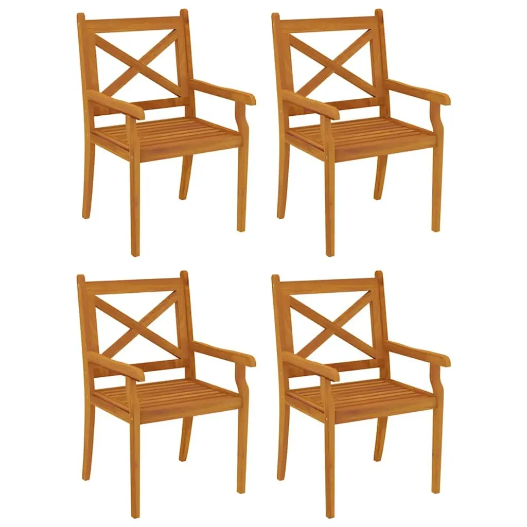 5 Piece Outdoor Garden Dining Set Solid Acacia Wood Patio Table and Chairs
