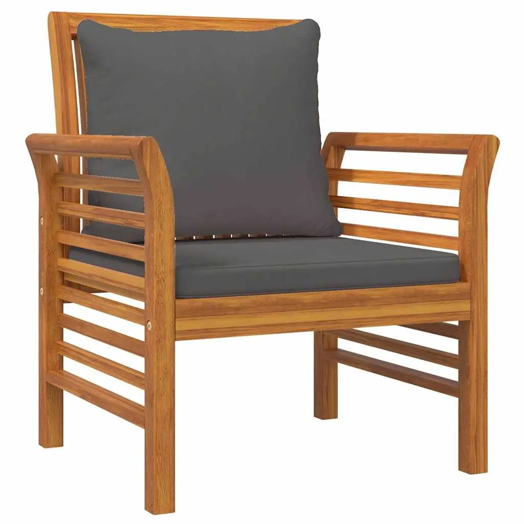 Garden Lounge Set 5 Piece Outdoor Furniture Brown Acacia Wood with Cushions