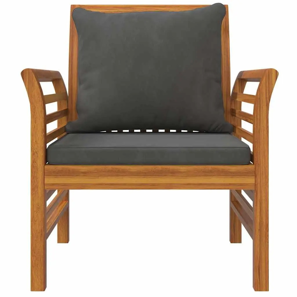 Garden Lounge Set 5 Piece Outdoor Furniture Brown Acacia Wood with Cushions