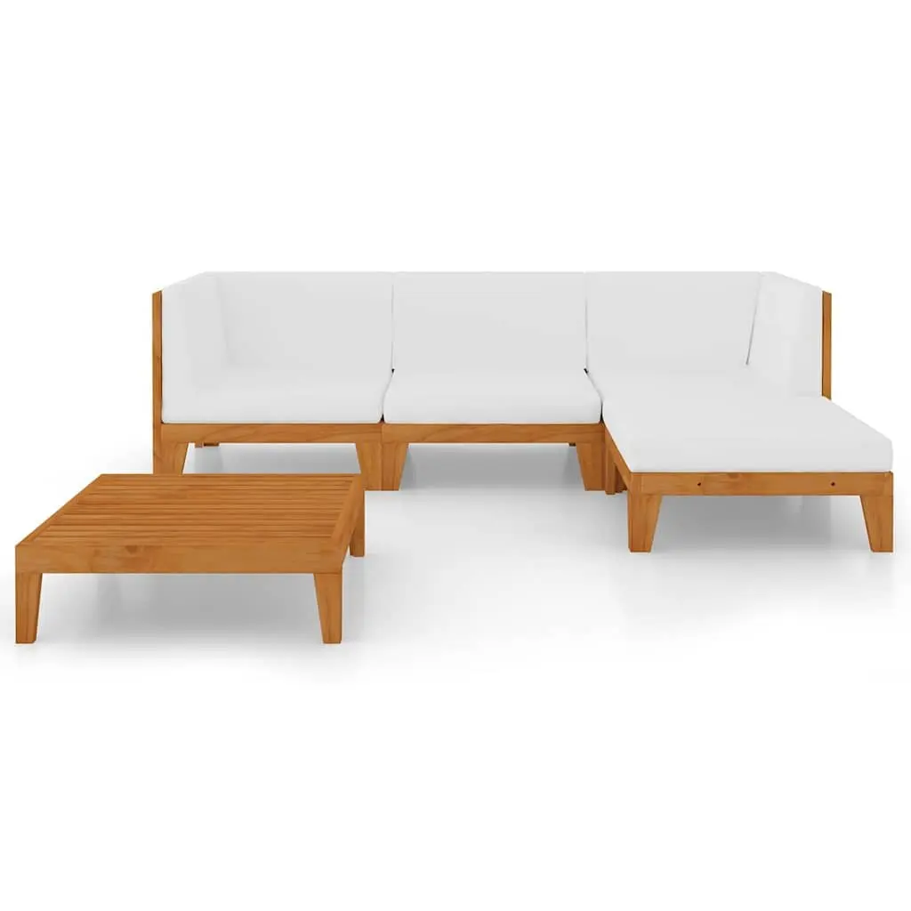 Garden Lounge Set 5 Piece Outdoor Furniture with Cushions Solid Wood Patio