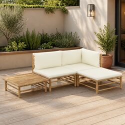 Enhance Your Outdoor Space with a 4 Piece Bamboo Lounge Set