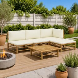 Enhance Your Outdoor Space with a 5 Piece Bamboo Lounge Set