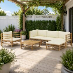 Elevate Your Outdoor Space with 6-Piece Bamboo Lounge Set